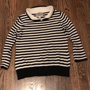 COLLECTIF Black and White Striped Sweater